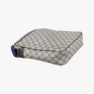 Vintage Gucci GG Supreme Messenger Beige × Navy PVC coated canvas×leather 201448 shoulderbag | stylenewstar