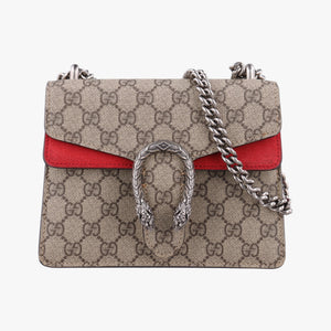 Pre-owned Gucci Dionysus beige×red PVC coated canvas × suede 421970 shoulderbag | stylenewstar