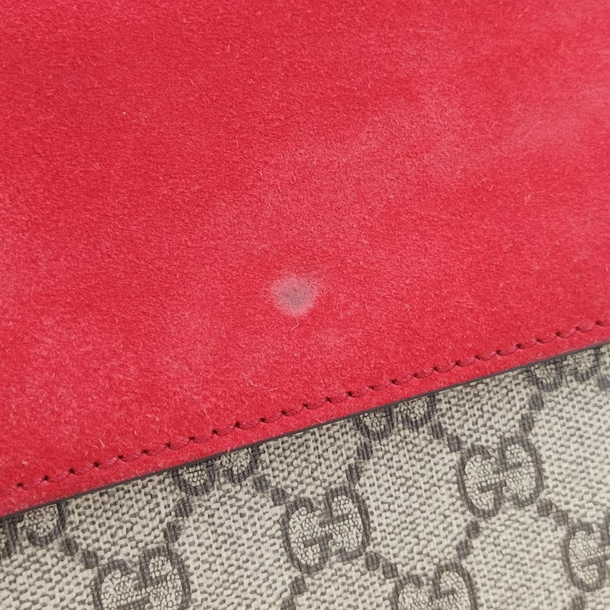 Pre-owned Gucci Dionysus beige×red PVC coated canvas × suede 421970 shoulderbag | stylenewstar