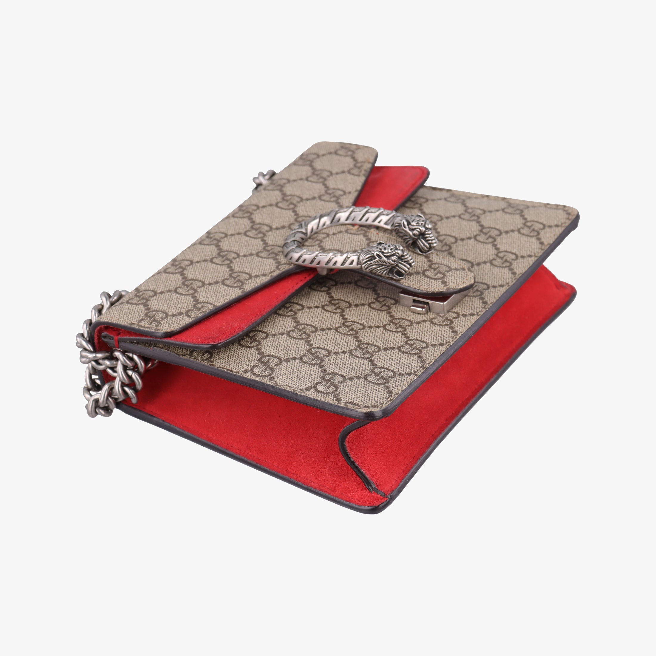 Pre-owned Gucci Dionysus beige×red PVC coated canvas × suede 421970 shoulderbag | stylenewstar