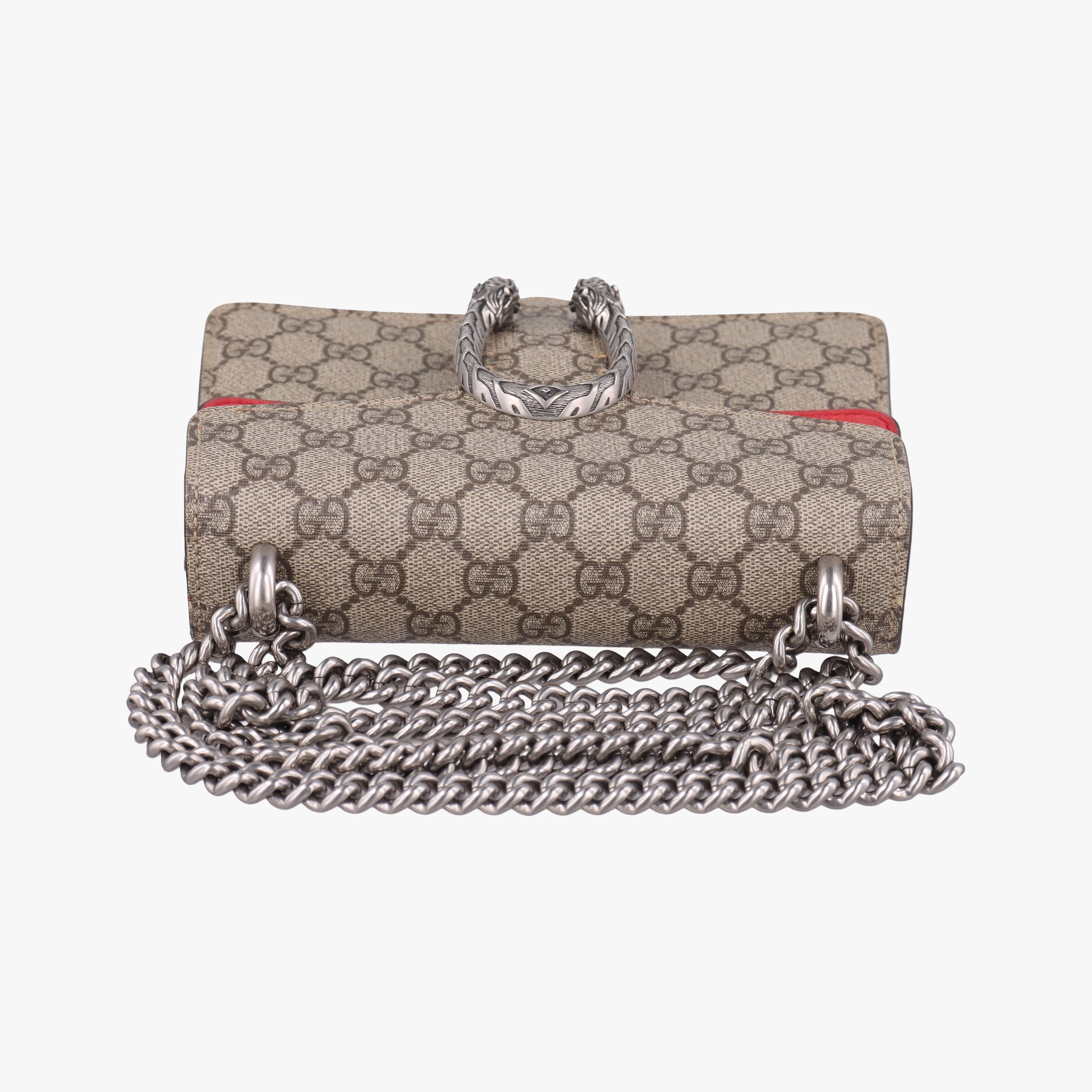 Pre-owned Gucci Dionysus beige×red PVC coated canvas × suede 421970 shoulderbag | stylenewstar