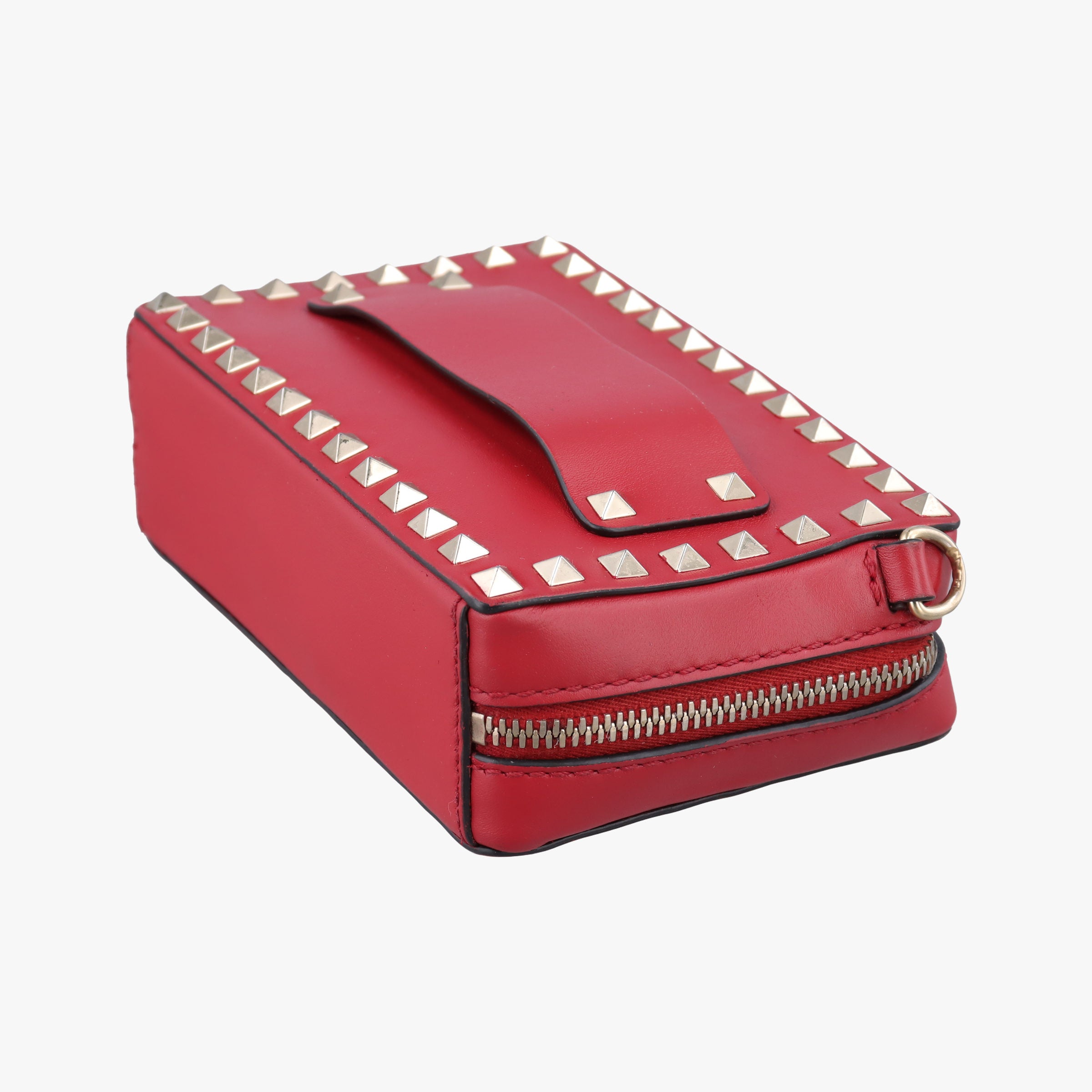 Pre-owned Valentino Rockstud Red Leather  shoulderbag | stylenewstar