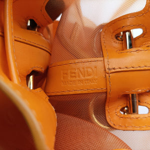 Pre-owned Fendi Mon Tresor Mini Bucket Orange mesh×Calf Leather 8BS010 shoulderbag | stylenewstar