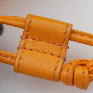 Pre-owned Fendi Mon Tresor Mini Bucket Orange mesh×Calf Leather 8BS010 shoulderbag | stylenewstar