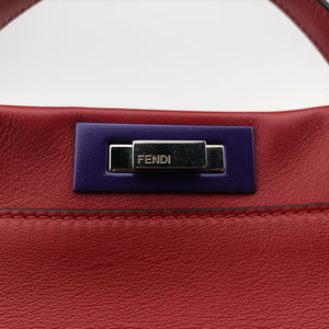 Pre-owned Fendi PEEKABOO MEDIUM Red Leather 8BN290 shoulderbag | stylenewstar