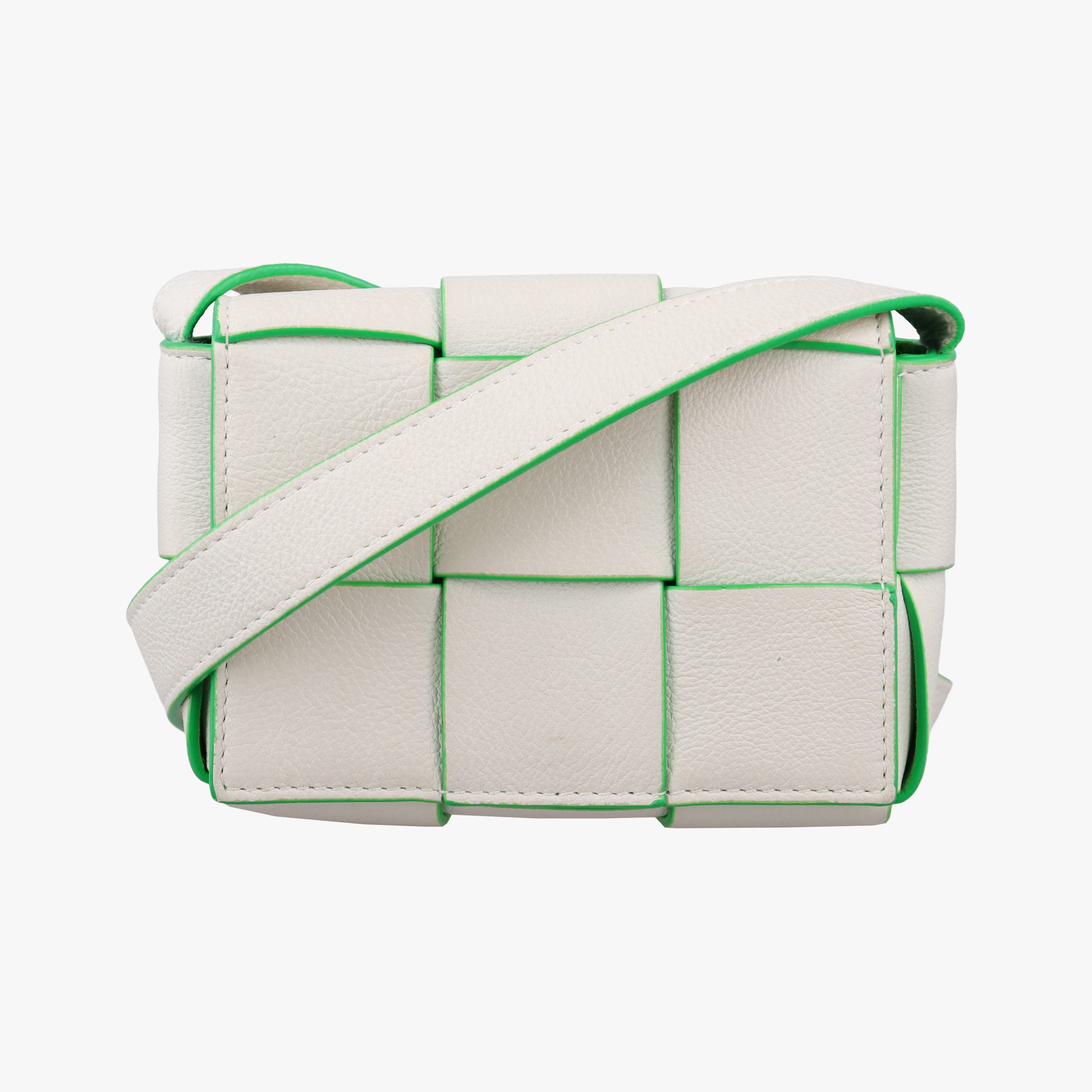 Vintage Bottega Veneta candy cassette White×green Leather  shoulderbag | stylenewstar