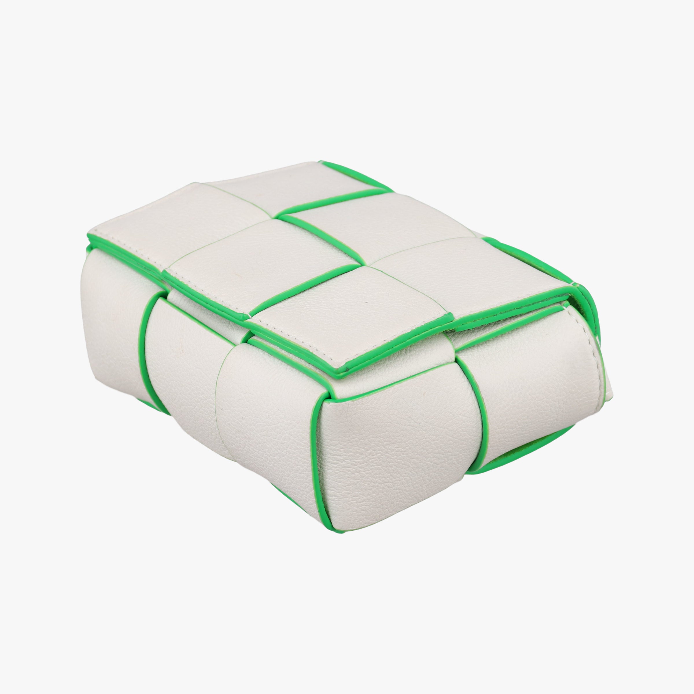 Vintage Bottega Veneta candy cassette White×green Leather  shoulderbag | stylenewstar