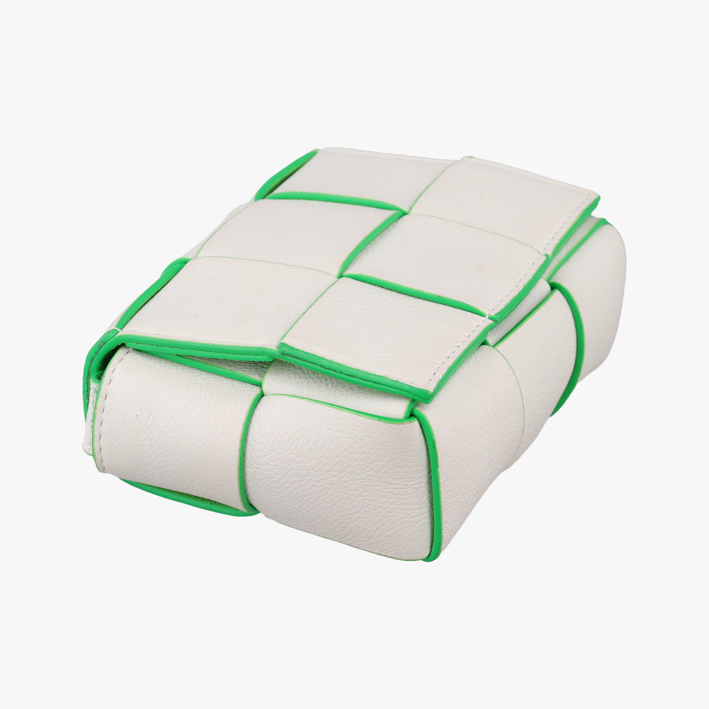 Vintage Bottega Veneta candy cassette White×green Leather  shoulderbag | stylenewstar