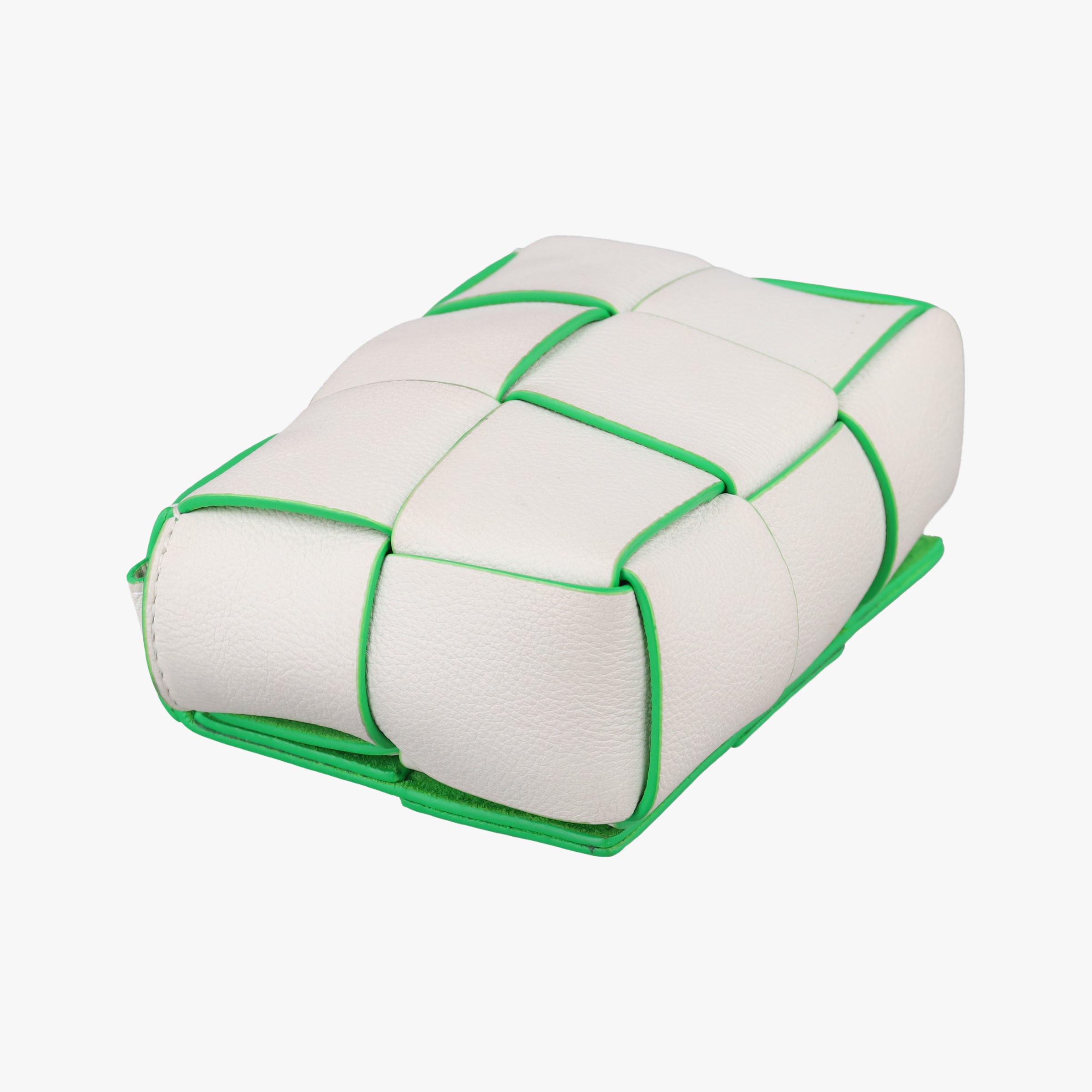 Vintage Bottega Veneta candy cassette White×green Leather  shoulderbag | stylenewstar