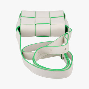 Vintage Bottega Veneta candy cassette White×green Leather  shoulderbag | stylenewstar