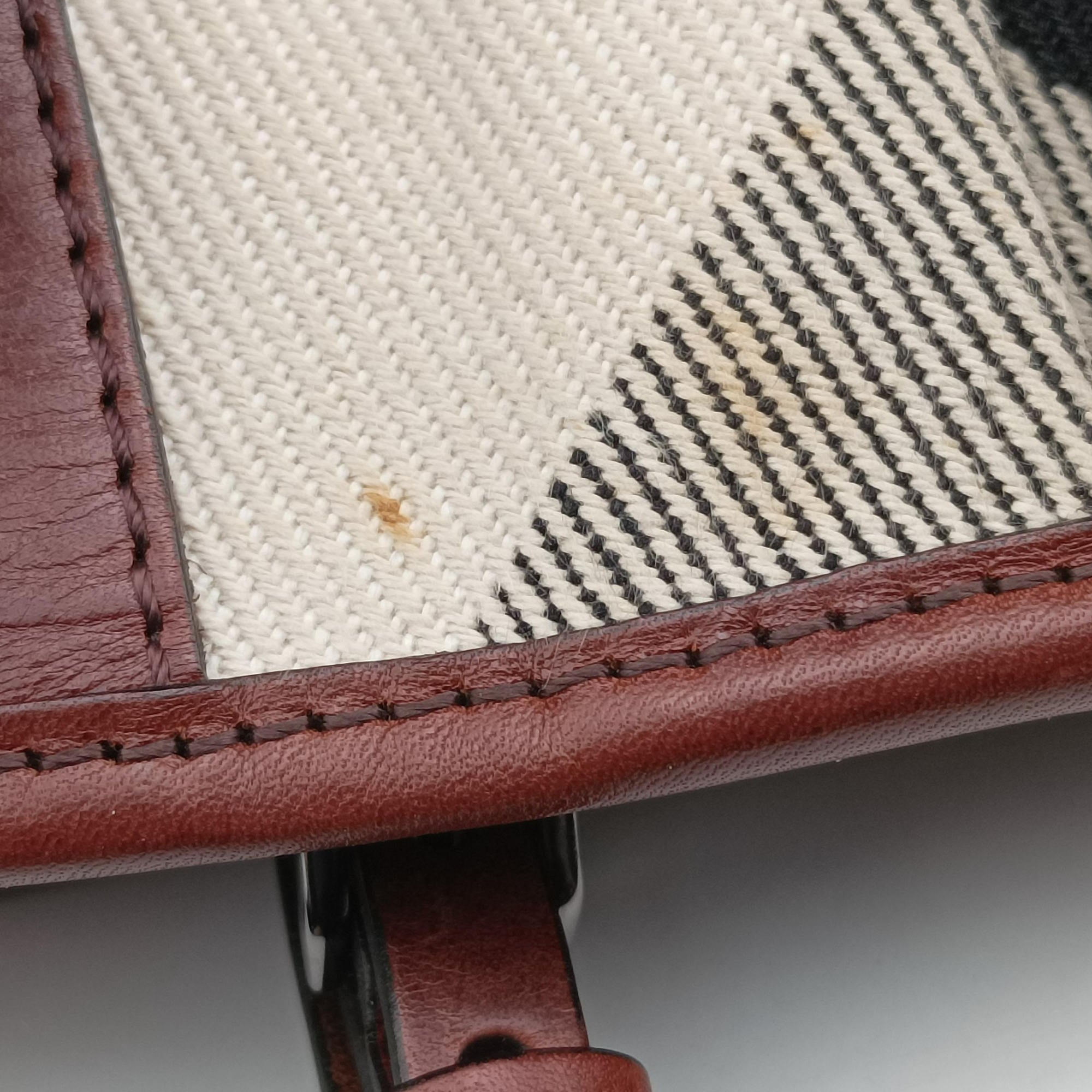 Pre-owned Burberry Beat Check Brown × Beige × Black Canvas × Leather  shoulderbag | stylenewstar