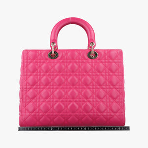 Pre-owned Christian Dior Lady Dior Rose lambskin  shoulderbag | stylenewstar