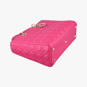 Pre-owned Christian Dior Lady Dior Rose lambskin  shoulderbag | stylenewstar