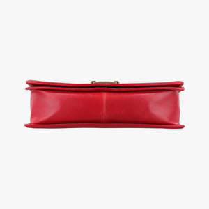 Pre-owned Chanel BOY CHANEL Red lambskin A67087 shoulderbag | stylenewstar