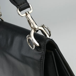 Pre-owned Fendi Monster Kan I Black Leather 8BT203 shoulderbag | stylenewstar