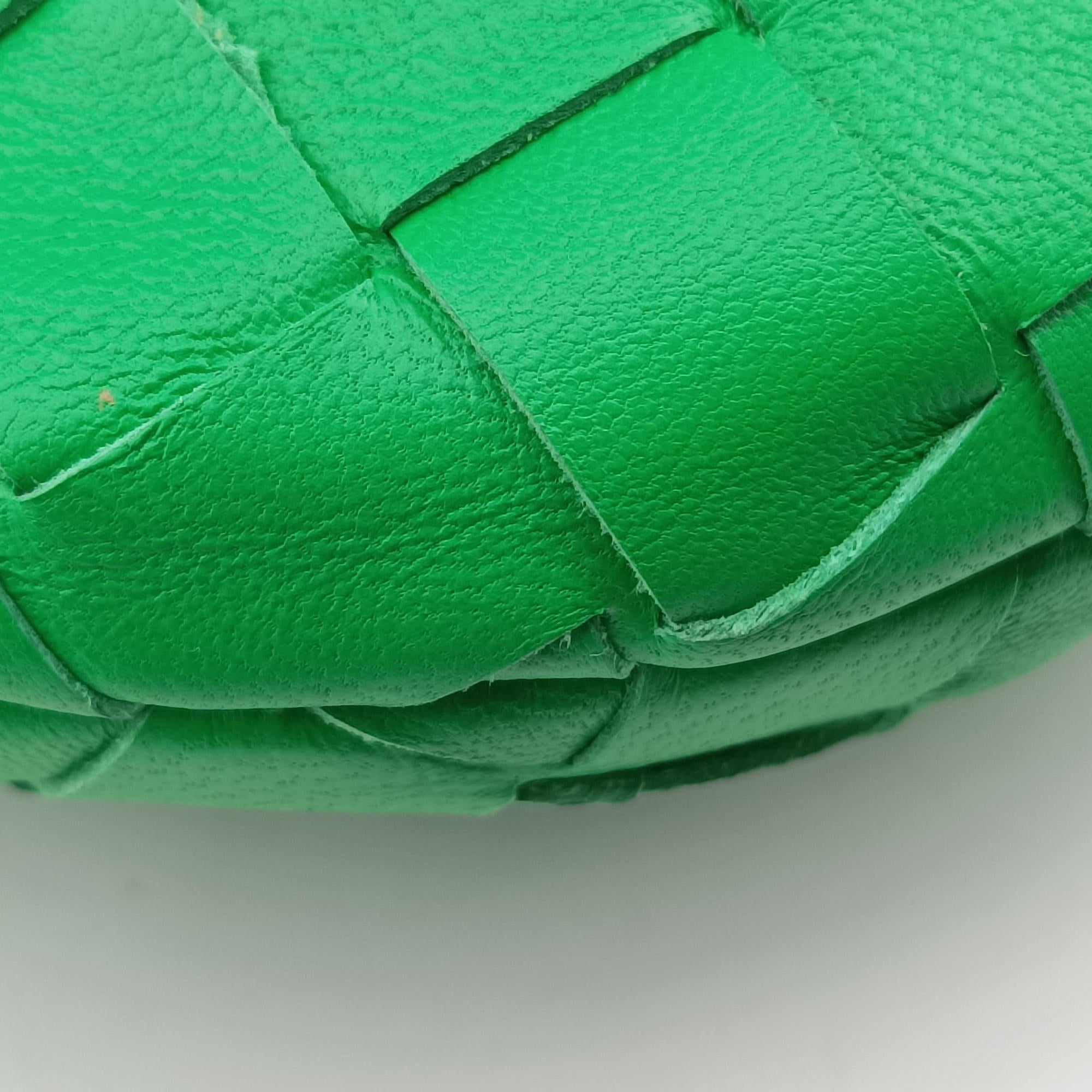 Pre-owned Bottega Veneta The Jodie Green lambskin  handbag | stylenewstar
