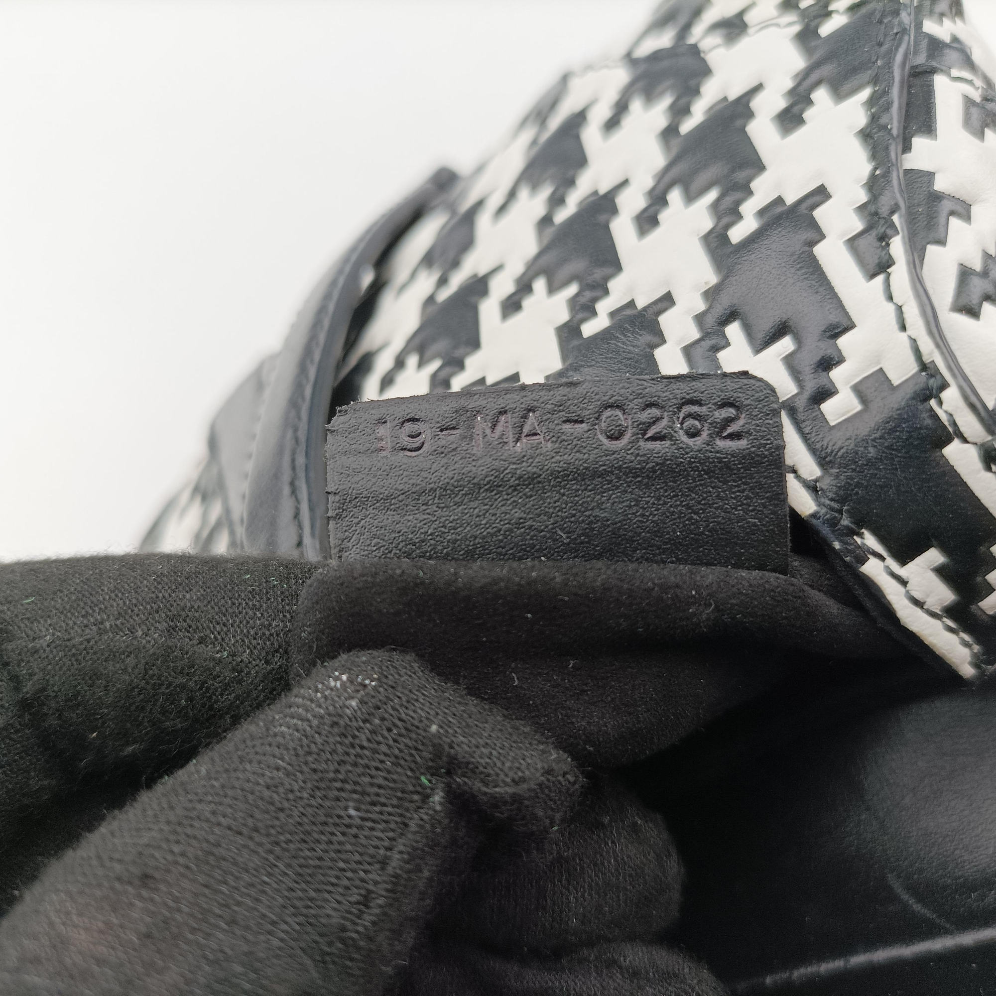 Secondhand Christian Dior Saddle White × Black Jacquard  shoulderbag | stylenewstar