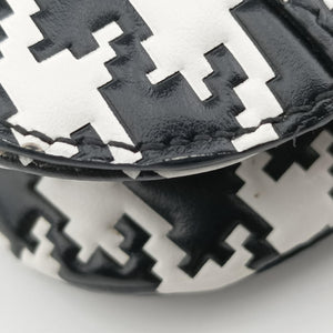 Secondhand Christian Dior Saddle White × Black Jacquard  shoulderbag | stylenewstar