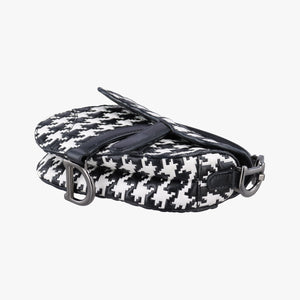 Secondhand Christian Dior Saddle White × Black Jacquard  shoulderbag | stylenewstar