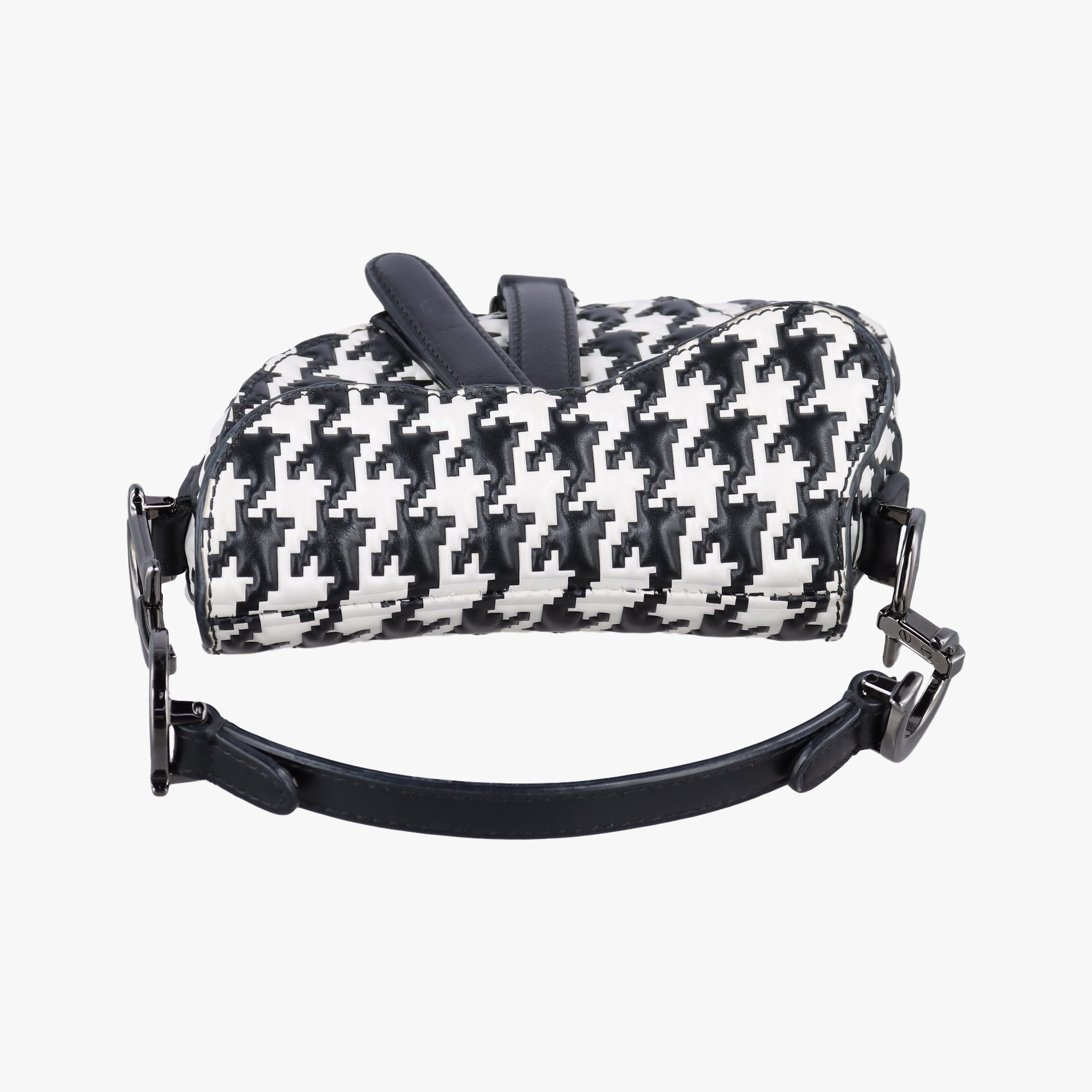 Secondhand Christian Dior Saddle White × Black Jacquard  shoulderbag | stylenewstar