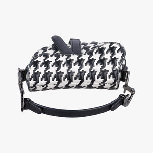 Secondhand Christian Dior Saddle White × Black Jacquard  shoulderbag | stylenewstar