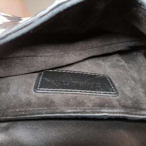 Secondhand Christian Dior Saddle White × Black Jacquard  shoulderbag | stylenewstar