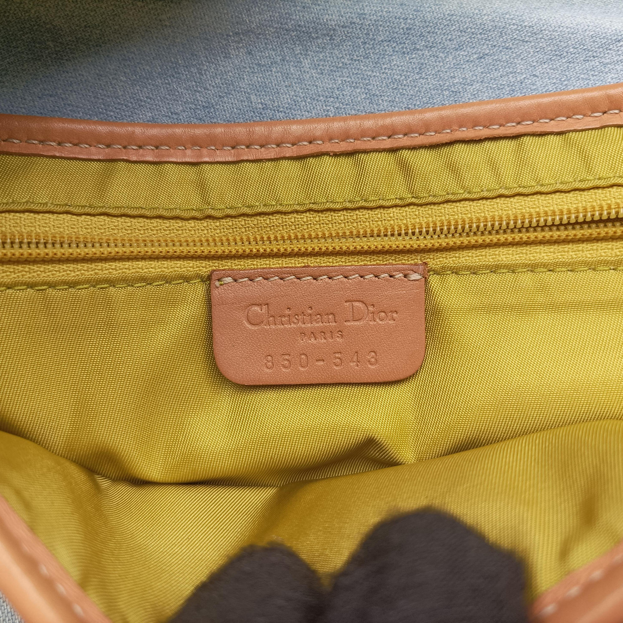 Pre-owned Christian Dior Miss Diorella Saddle Bag Blue Denim × Leather  shoulderbag | stylenewstar