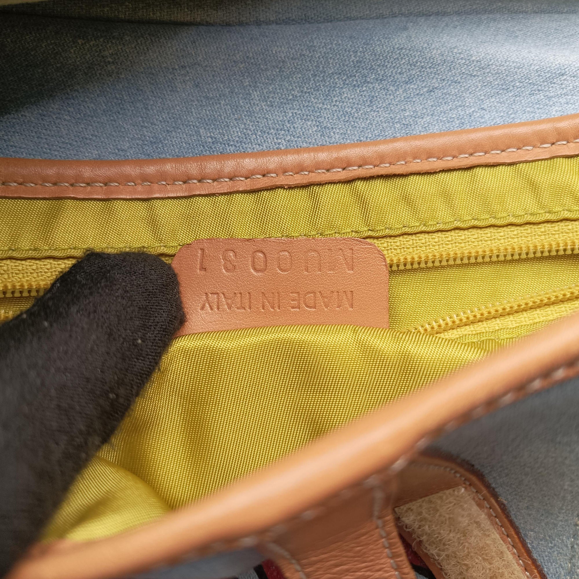 Pre-owned Christian Dior Miss Diorella Saddle Bag Blue Denim × Leather  shoulderbag | stylenewstar