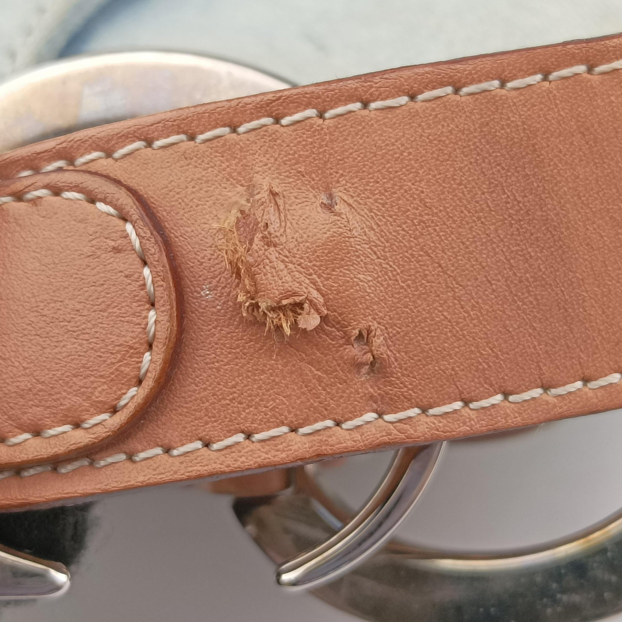 Pre-owned Christian Dior Miss Diorella Saddle Bag Blue Denim × Leather  shoulderbag | stylenewstar