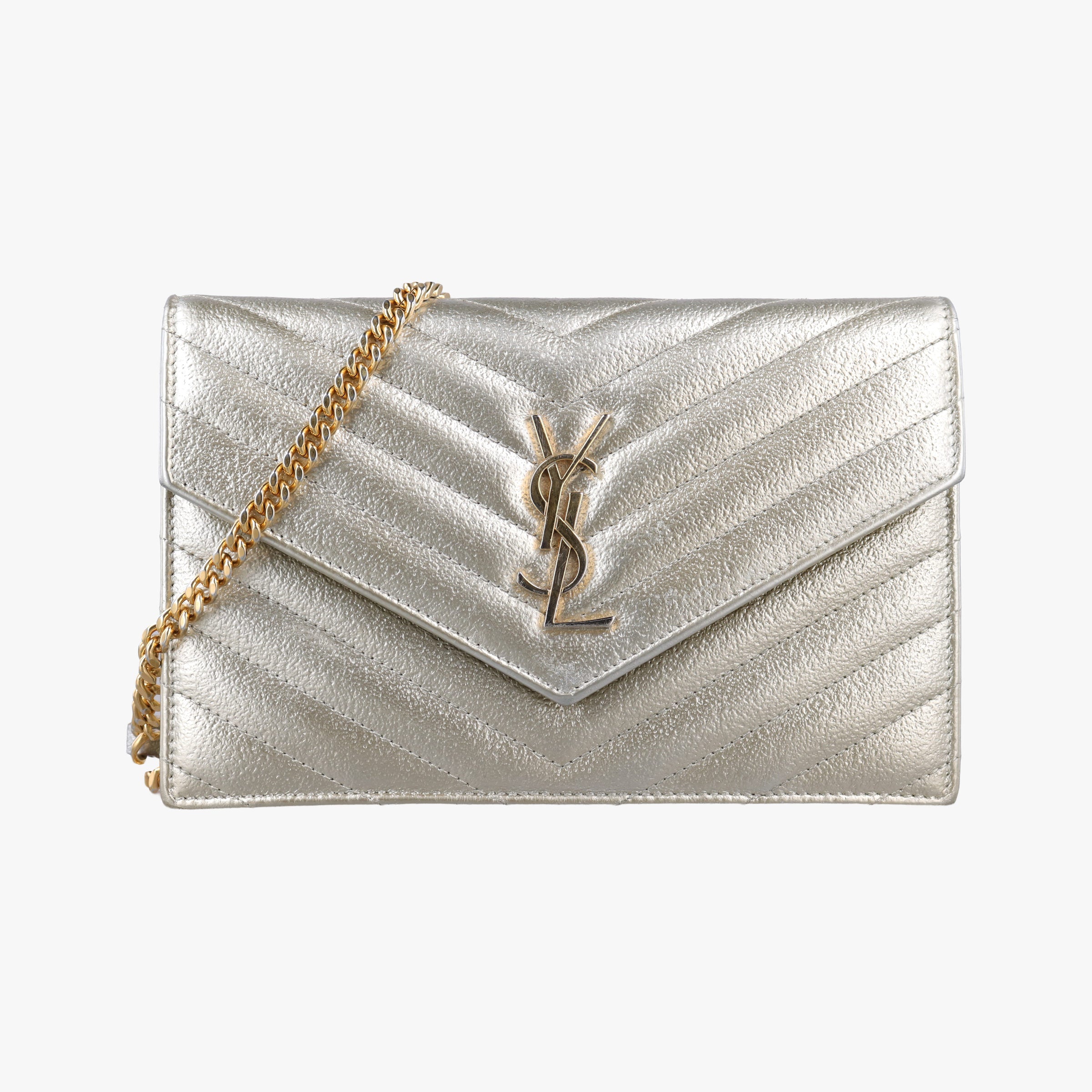Pre-owned Yves Saint Laurent MONOGRAM Golden Leather 393953 shoulderbag | stylenewstar
