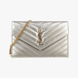 Pre-owned Yves Saint Laurent MONOGRAM Golden Leather 393953 shoulderbag | stylenewstar