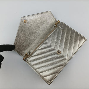 Pre-owned Yves Saint Laurent MONOGRAM Golden Leather 393953 shoulderbag | stylenewstar