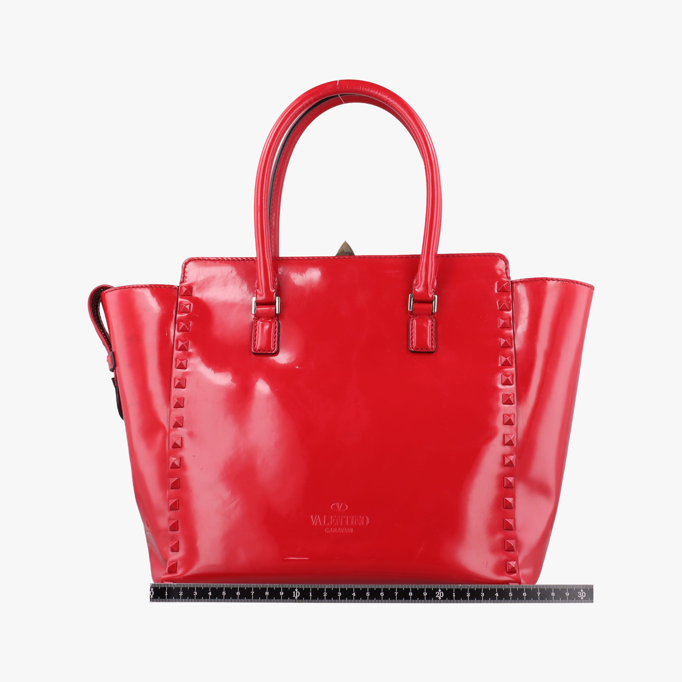 Secondhand Valentino Rockstud Red Patent Leather  shoulderbag | stylenewstar
