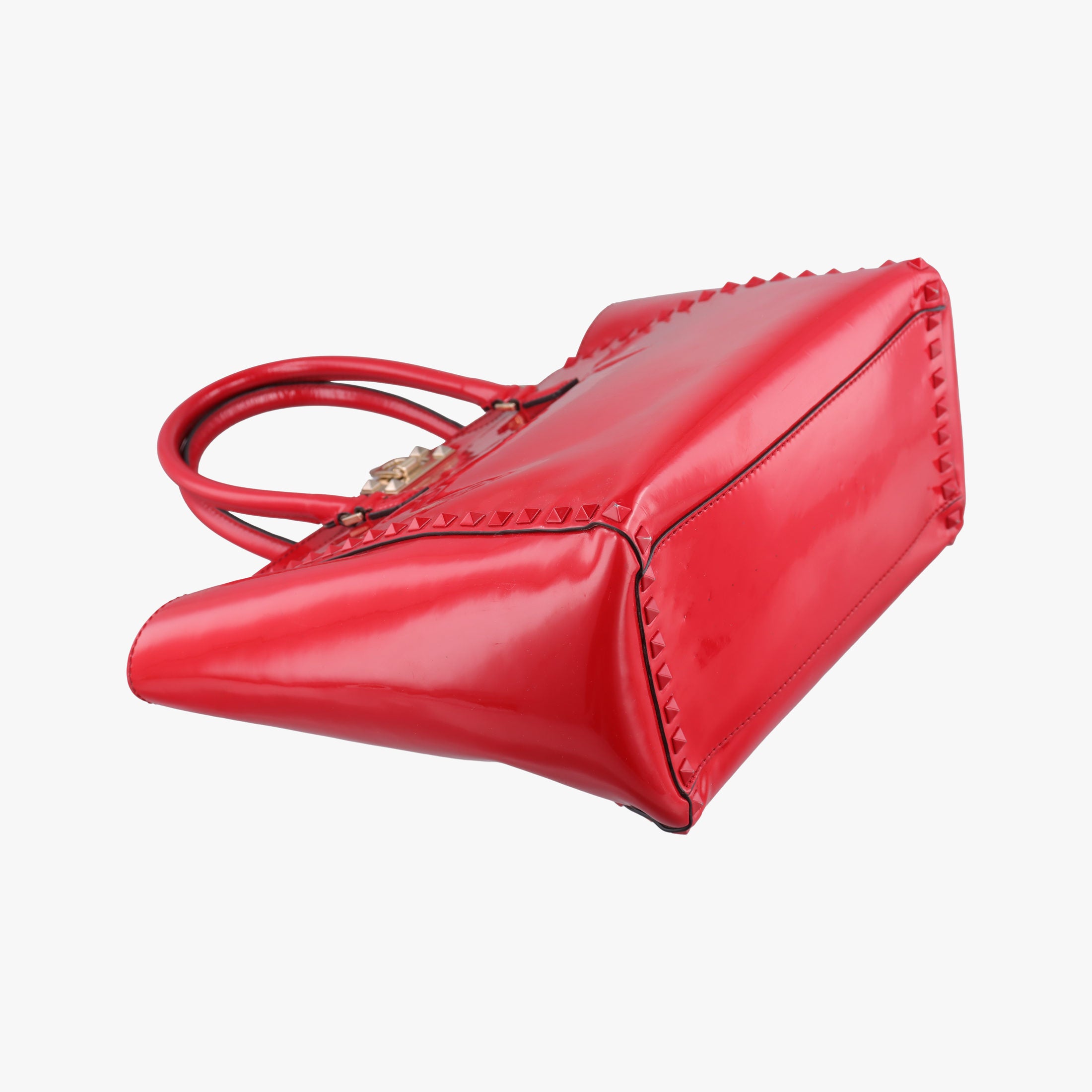 Secondhand Valentino Rockstud Red Patent Leather  shoulderbag | stylenewstar