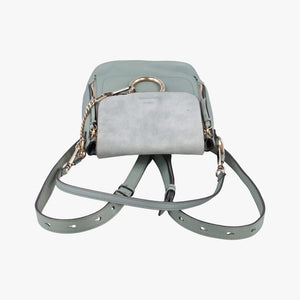 Pre-owned Chloe FAYE mini Blue Suede × leather  backpack/rucksack | stylenewstar