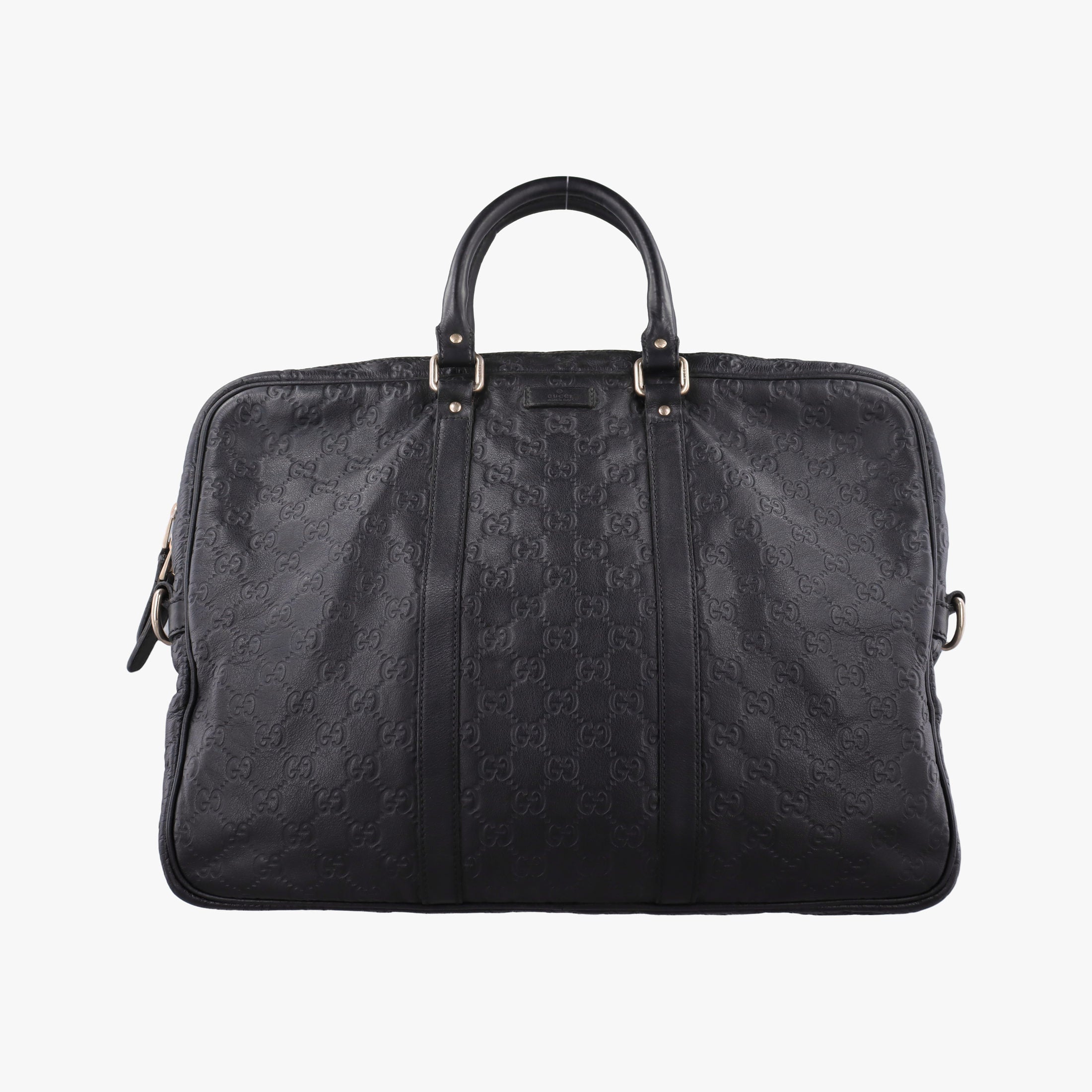 Pre-owned Gucci GG plus GG Supreme Briefcase Brown leather 201480 handbag | stylenewstar