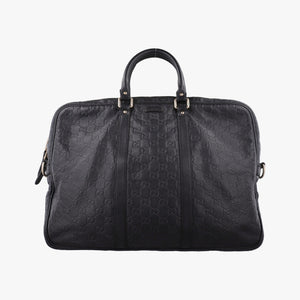 Pre-owned Gucci GG plus GG Supreme Briefcase Brown leather 201480 handbag | stylenewstar