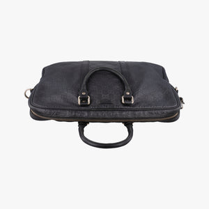 Pre-owned Gucci GG plus GG Supreme Briefcase Brown leather 201480 handbag | stylenewstar