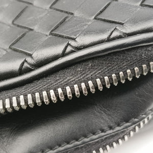 Pre-owned Bottega Veneta Intrecciato Black lambskin  shoulderbag | stylenewstar