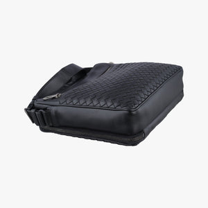 Pre-owned Bottega Veneta Intrecciato Black lambskin  shoulderbag | stylenewstar