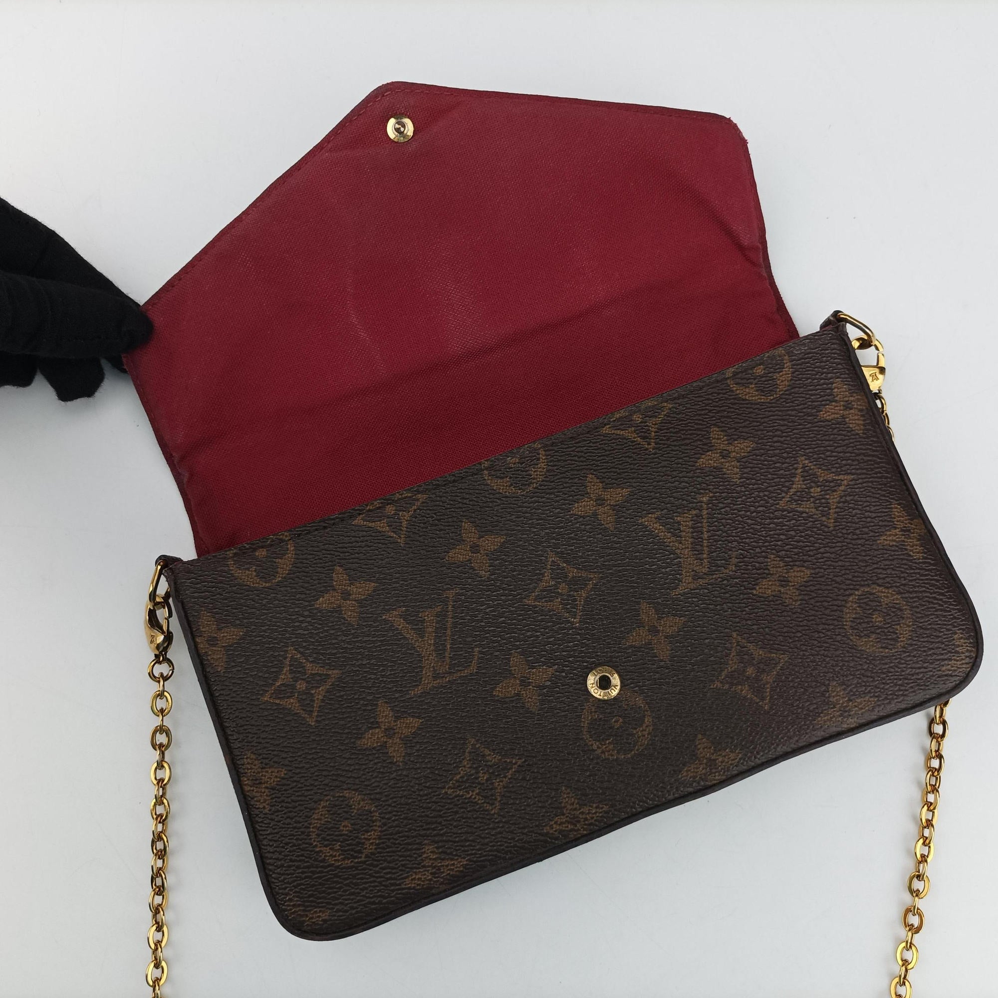 Pre-owned Louis Vuitton Pochette FeLICIE Brown Monogram Canvas M61276 shoulderbag | stylenewstar