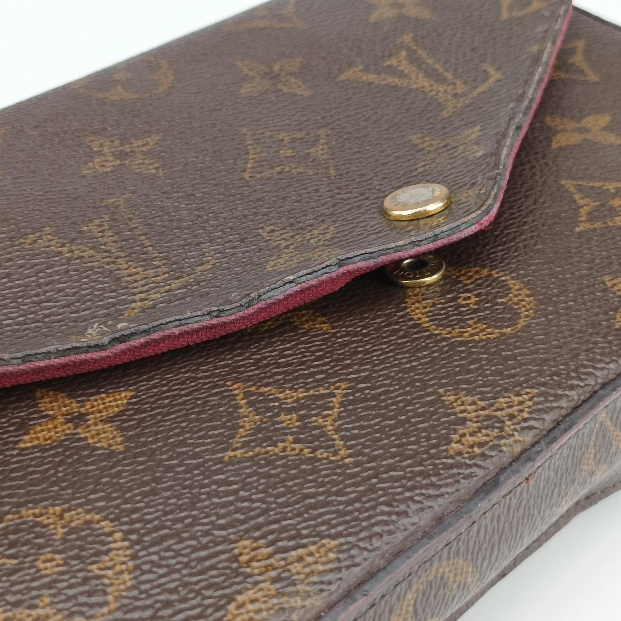 Pre-owned Louis Vuitton Pochette FeLICIE Brown Monogram Canvas M61276 shoulderbag | stylenewstar