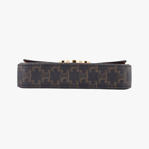 Pre-owned Celine Claude Triomphe Brown PVC coated canvas  shoulderbag | stylenewstar