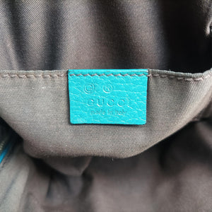 Pre-owned Gucci Web Dome Blue Leather 341504 shoulderbag | stylenewstar