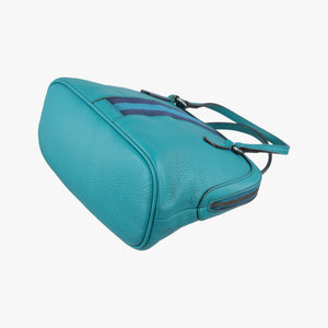 Pre-owned Gucci Web Dome Blue Leather 341504 shoulderbag | stylenewstar