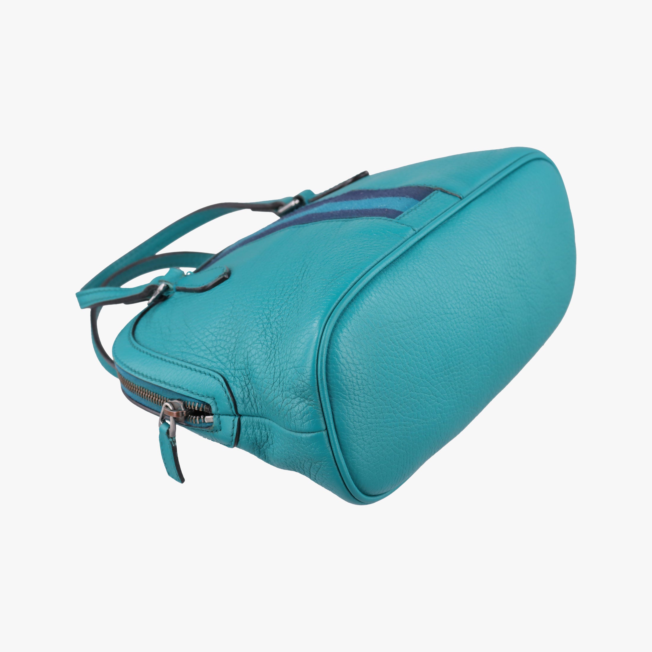 Pre-owned Gucci Web Dome Blue Leather 341504 shoulderbag | stylenewstar