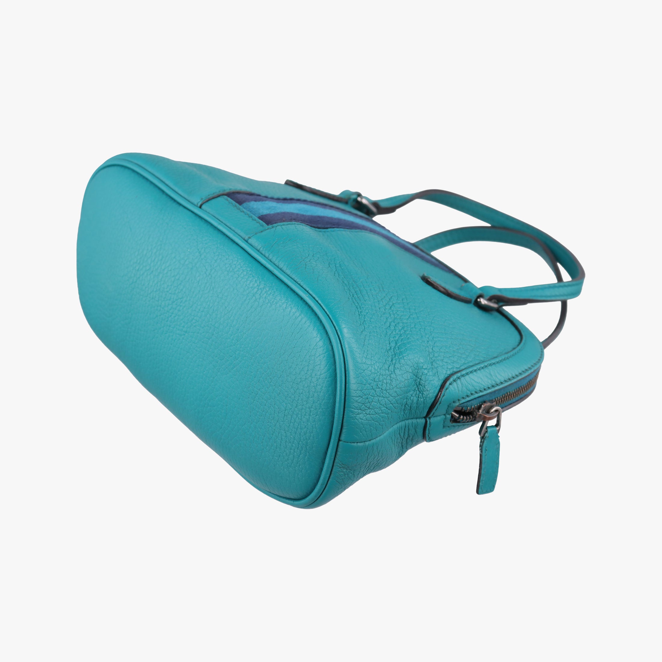 Pre-owned Gucci Web Dome Blue Leather 341504 shoulderbag | stylenewstar