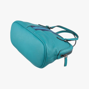 Pre-owned Gucci Web Dome Blue Leather 341504 shoulderbag | stylenewstar