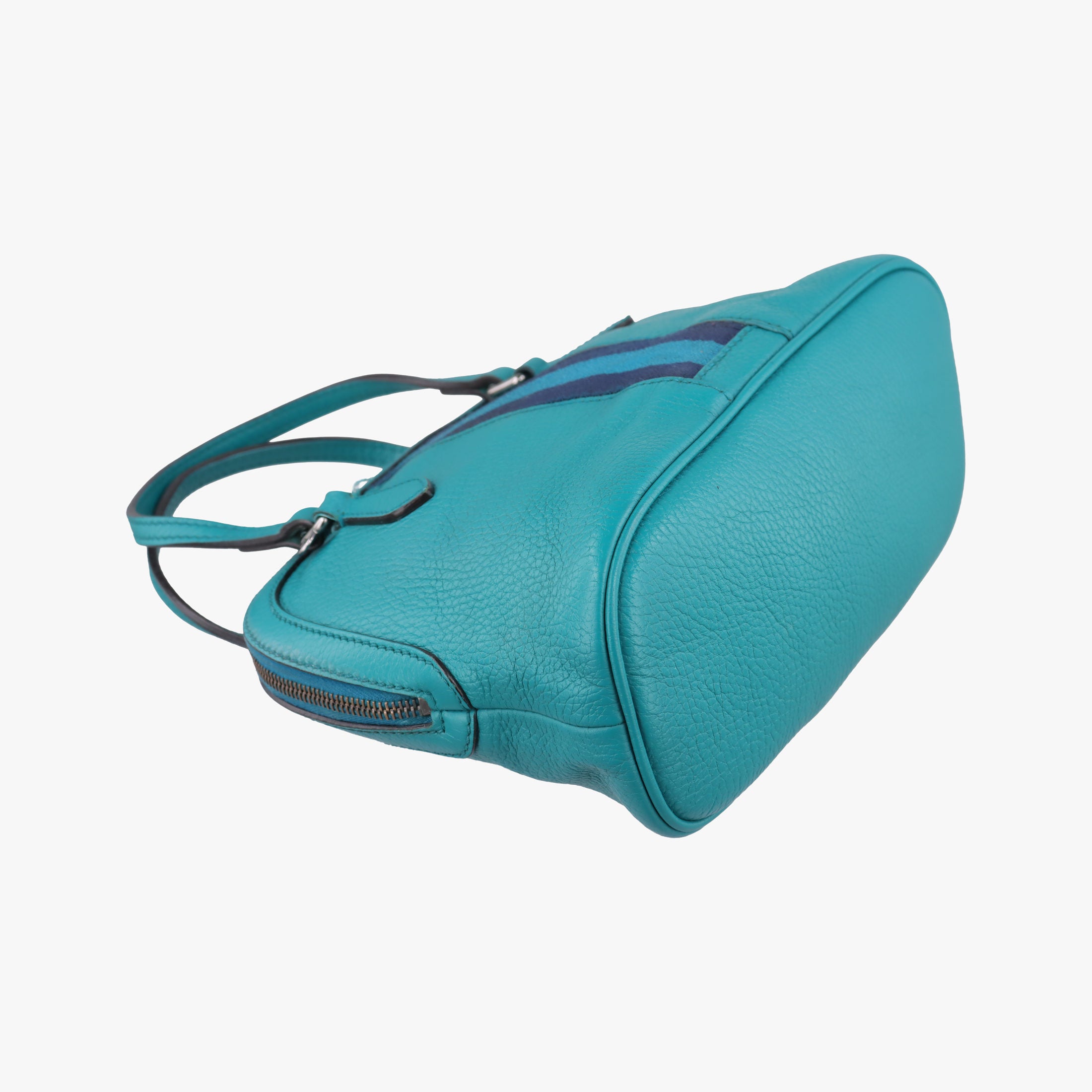 Pre-owned Gucci Web Dome Blue Leather 341504 shoulderbag | stylenewstar