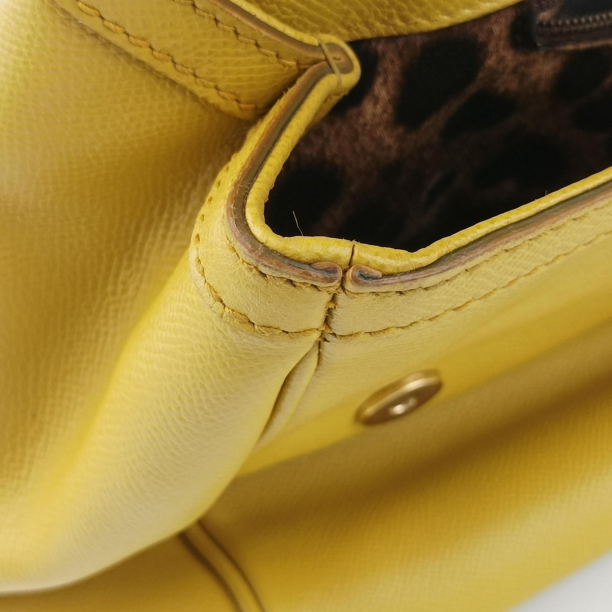 Vintage Dolce & Gabbana Sicily Yellow Leather  shoulderbag | stylenewstar